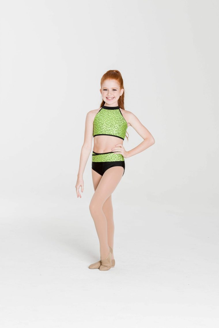 bright lights halter crop top lime