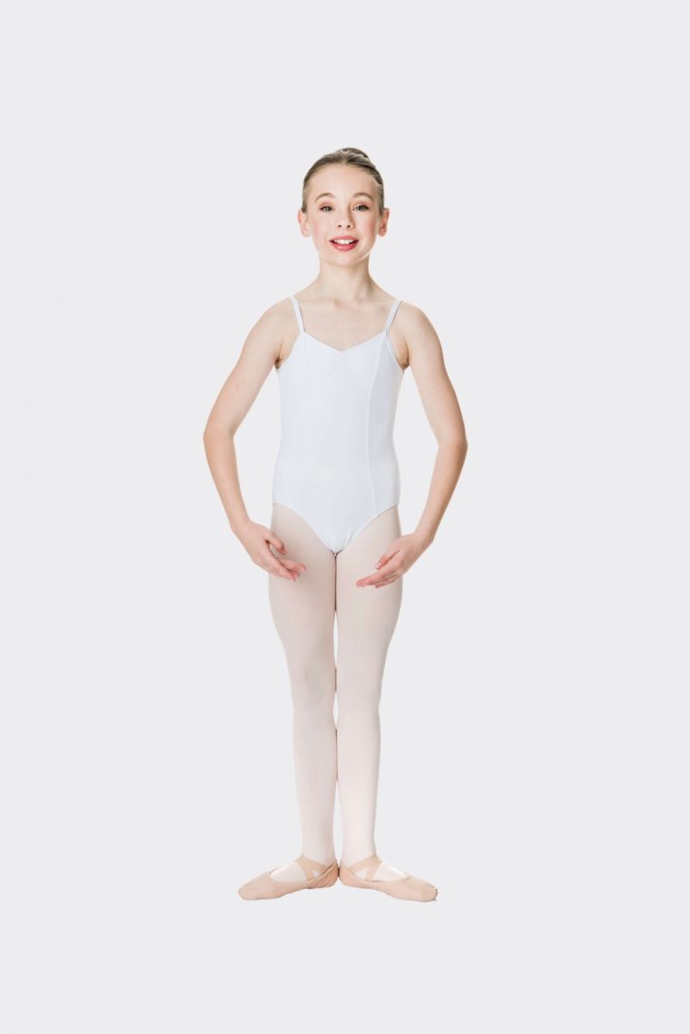 camisole strap leotard white