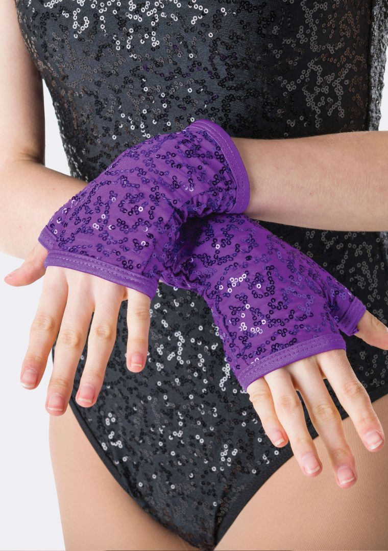 sequin gloves purple