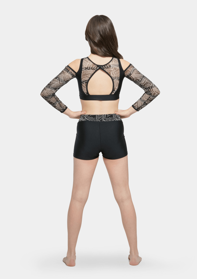 aztec shorts black